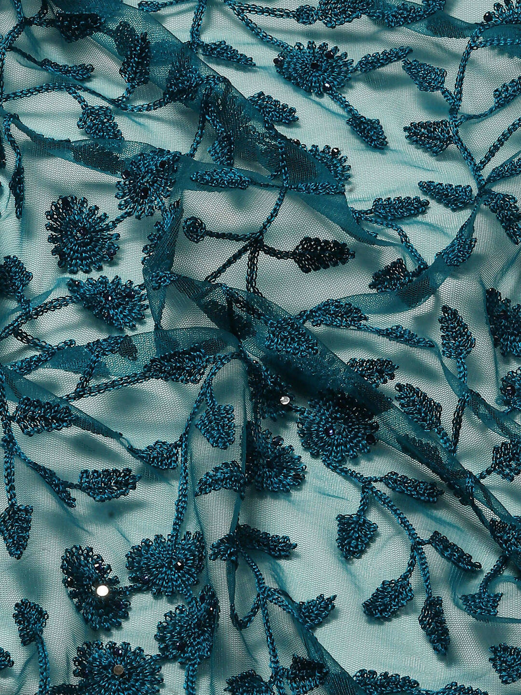 Blue Woven Design Net Saree with Blouse Piece - Kalamkari