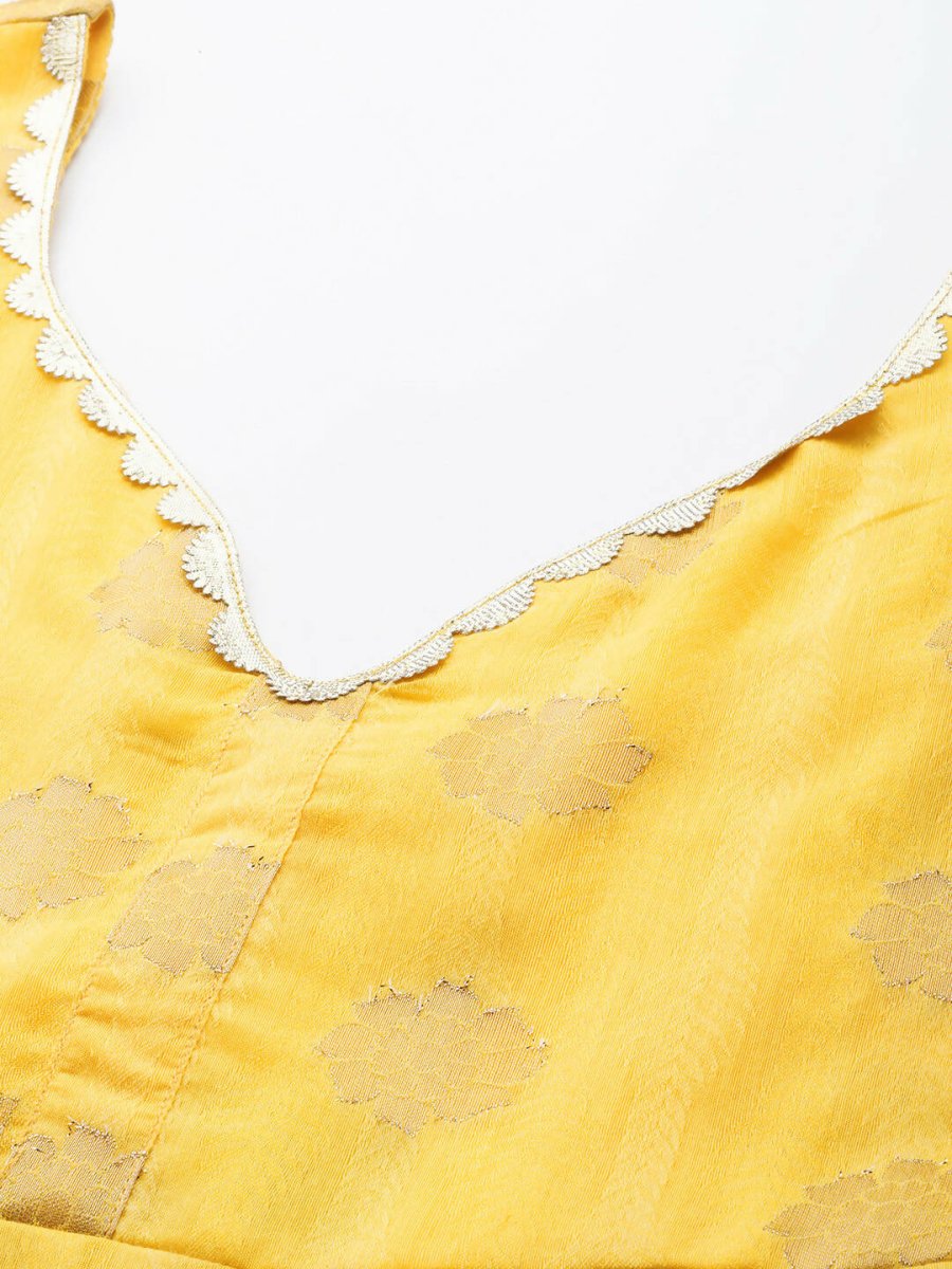 Ahalyaa Women's Traditional wear Dress - Yellow