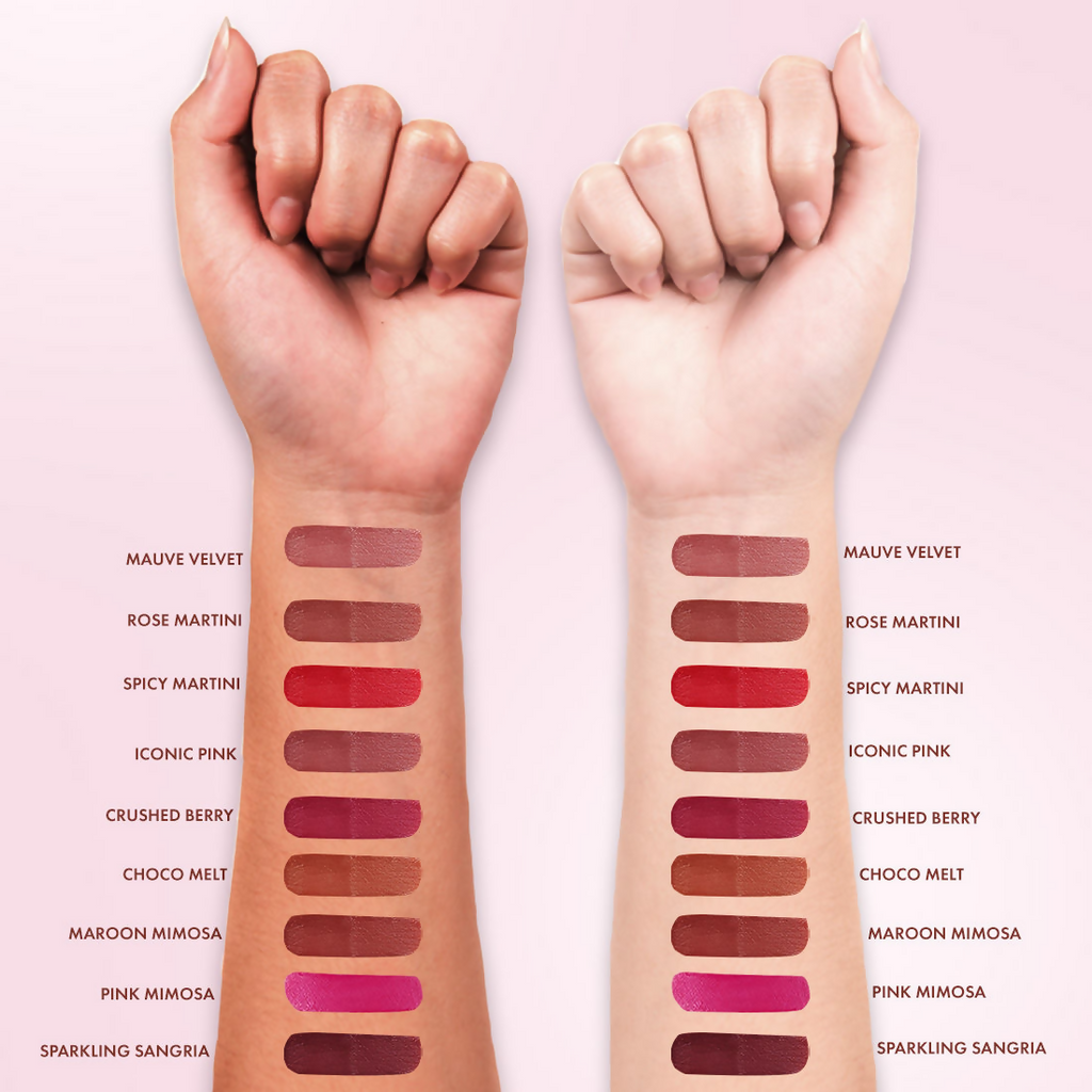 mCaffeine Shades Creamy Matte Kiss Bullet Lipstick Moisturizing Lightweight - Rose Martini