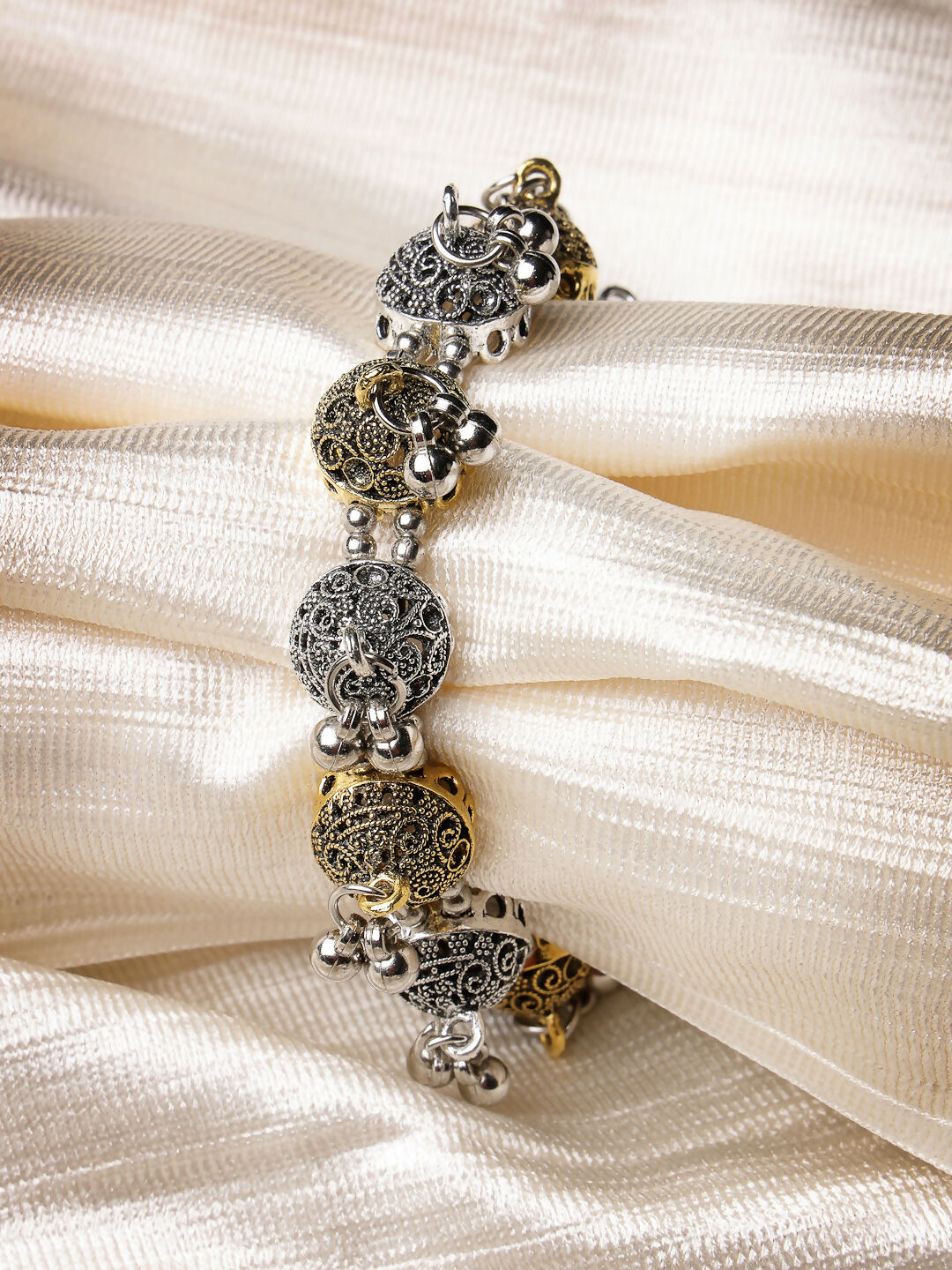 NVR Women's Gold-Polished Stylish Latest Design Multicolor Bracelet