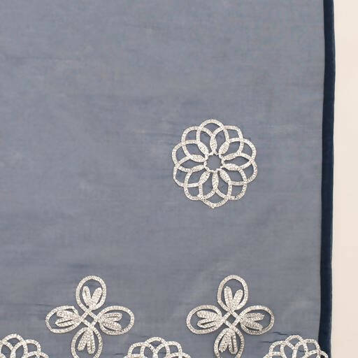 FIORRA Women's Light Blue Cotton Flared Kurta Pant with Dupatta