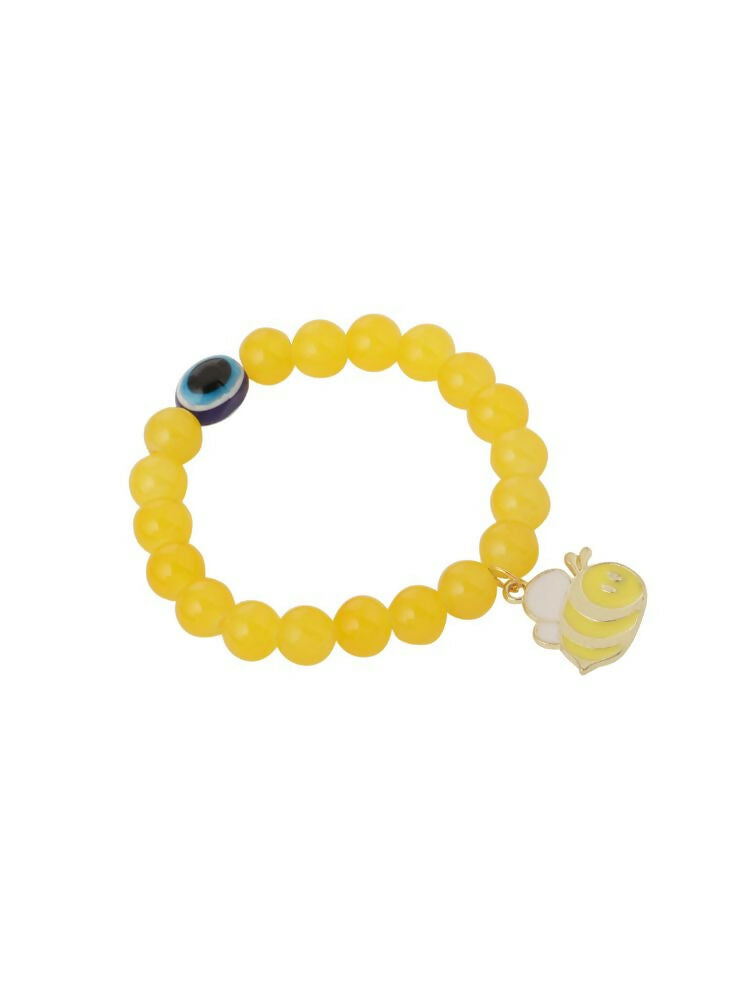 NVR Men & Women Yellow Artificial Beads Stylish Bracelet