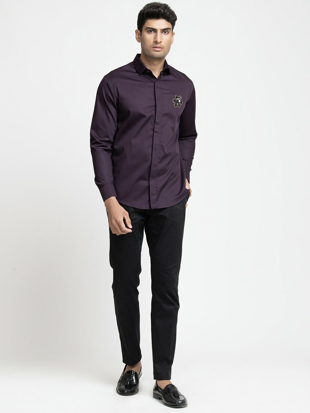 Puzzle Chip Embroidered Shirt by Hilo Design