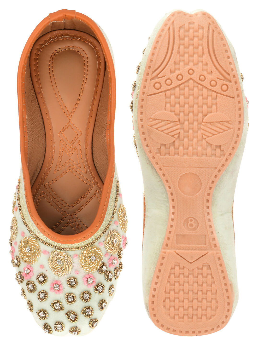 Desi Colour Women Indian Ethnic Footwear-Grey Emb