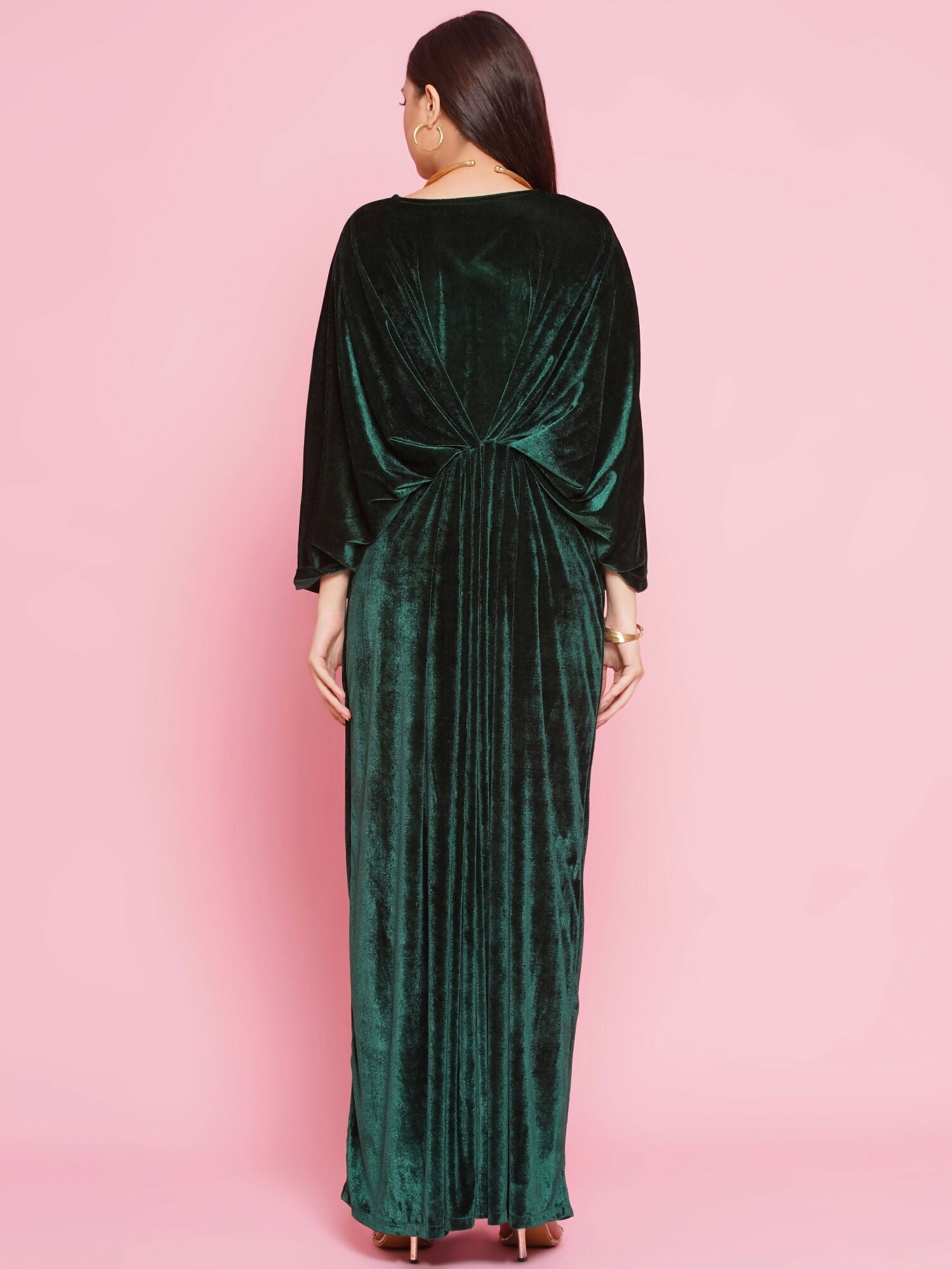 Joban Fashion Green Velvet Hand Embellished Gown