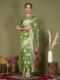 Shree Shyam Fashion Linen Cotton Green Saree