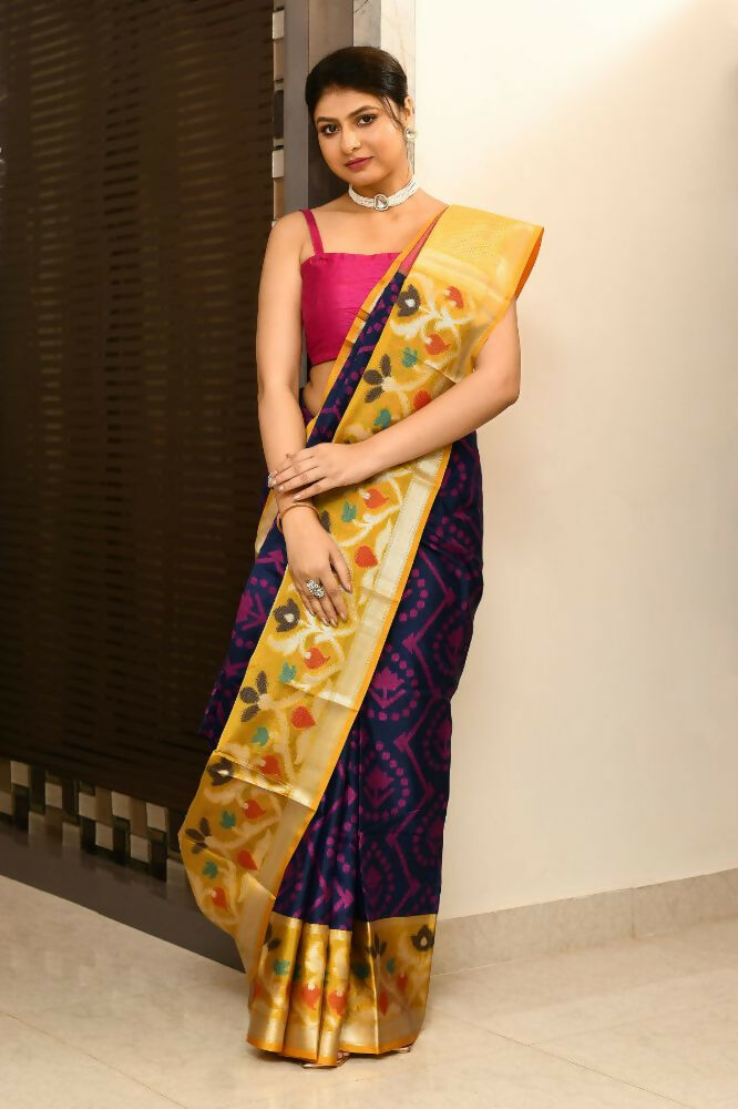 Joban Fashion Multicolor Saree Kataan Ikkat