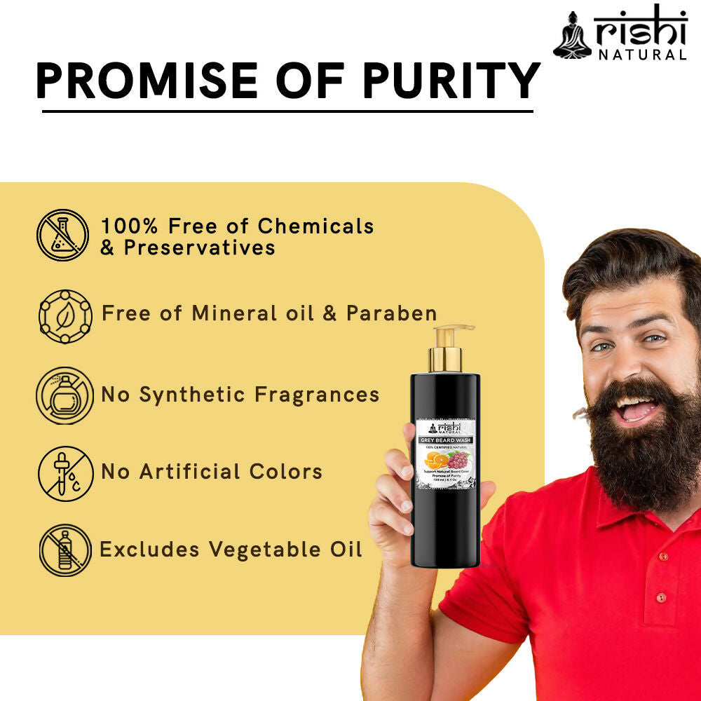 Rishi Natural Anti Grey Beard Wash Restore Natural Beard Color