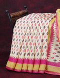 Combo of Off White and Pink Patan Patola Semi Chanderi Saree By Gayathri Reddy Designer Studio