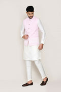 Joban Fashion White Colored Art Silk Fabric Kurta, Jacket With Straight Fit Pant