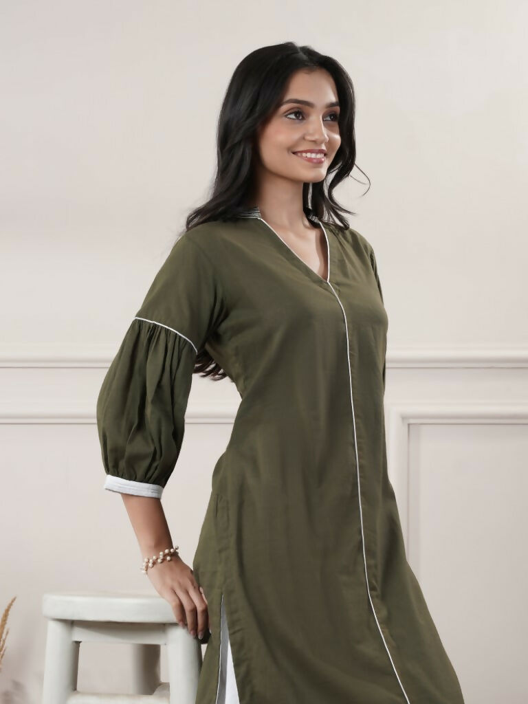 Joban Fashion Women's Khakhi V - Neck Dress