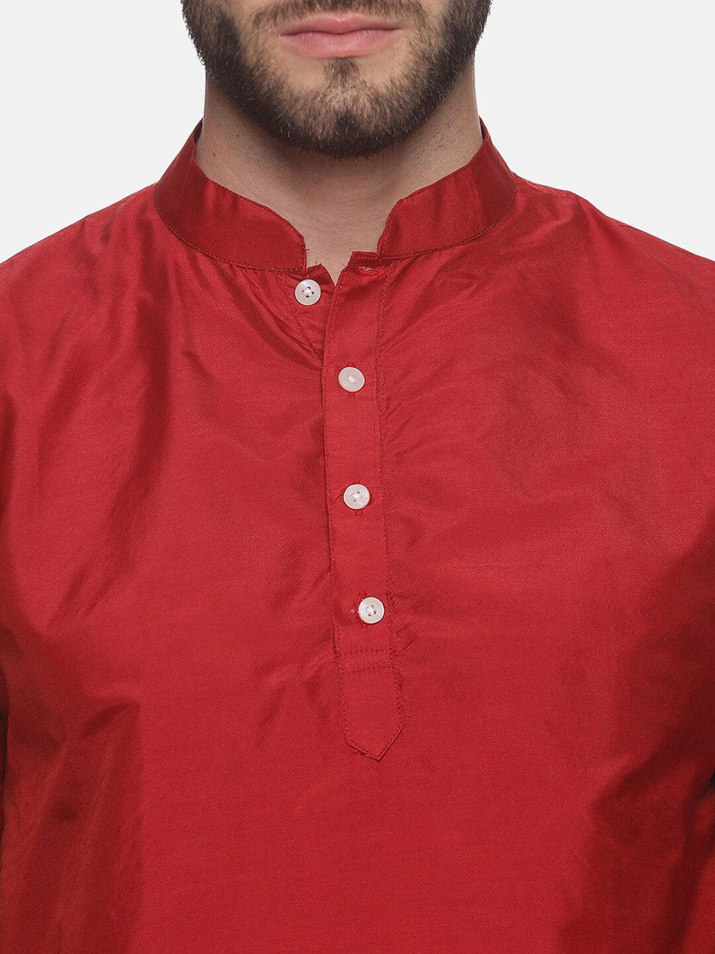 Sethukrishna Men Maroon Kurta with Dhoti Pants