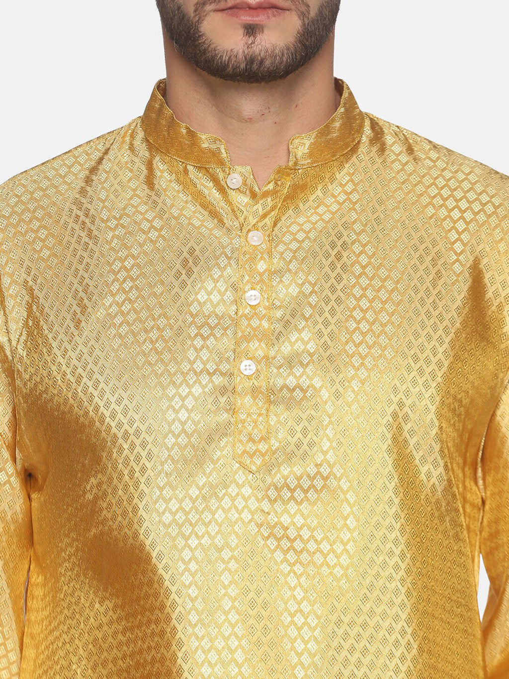 Sethukrishna Gold-Toned Mens Kurta with Pyjamas