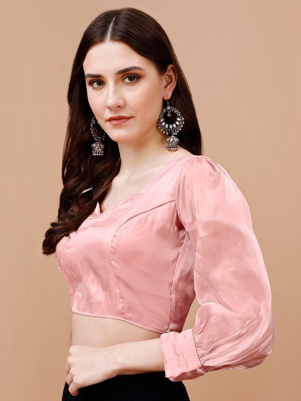 Tikhi Imli Sweetheart Neck Organza Saree Blouse