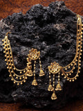 Shining Diva Gold-Polished Taselled Classic Jhumkas
