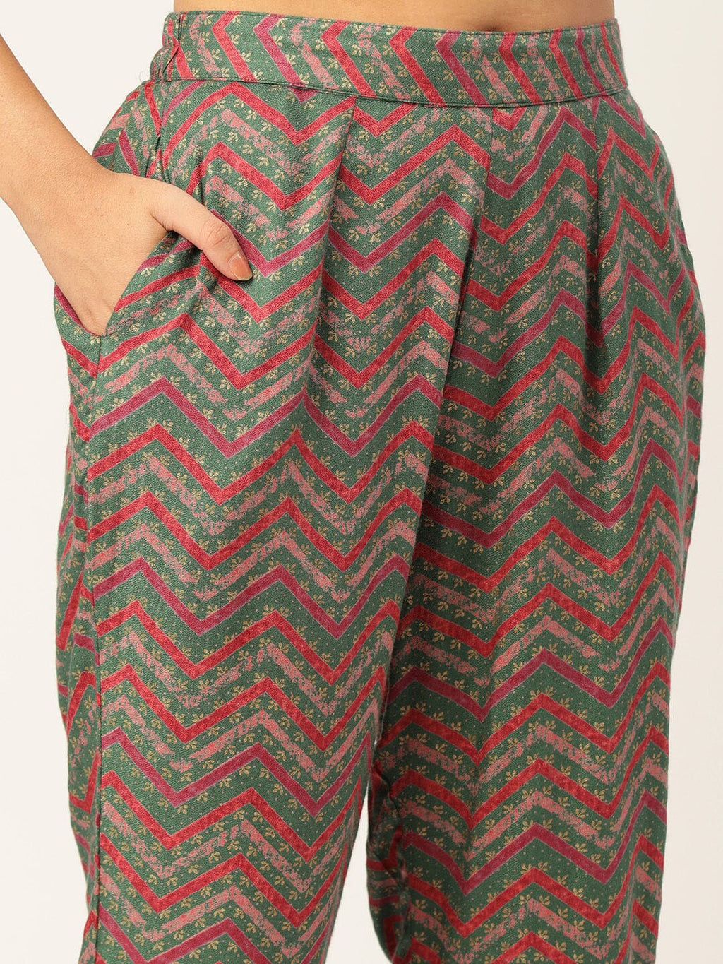 HERE&NOW Women Embroidered Kurta with Trousers & With Dupatta