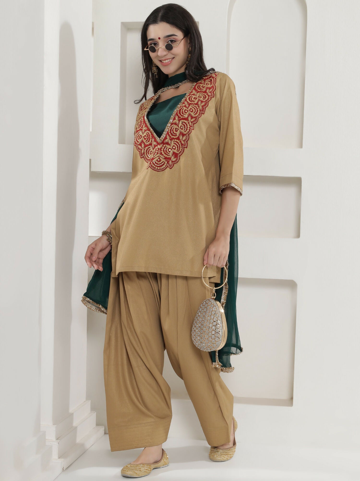 Joban Fashion Golden Farshi Salwaar Suit Set