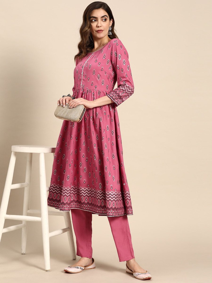 All About You Women Floral Printed Regular Kurta with Trouser