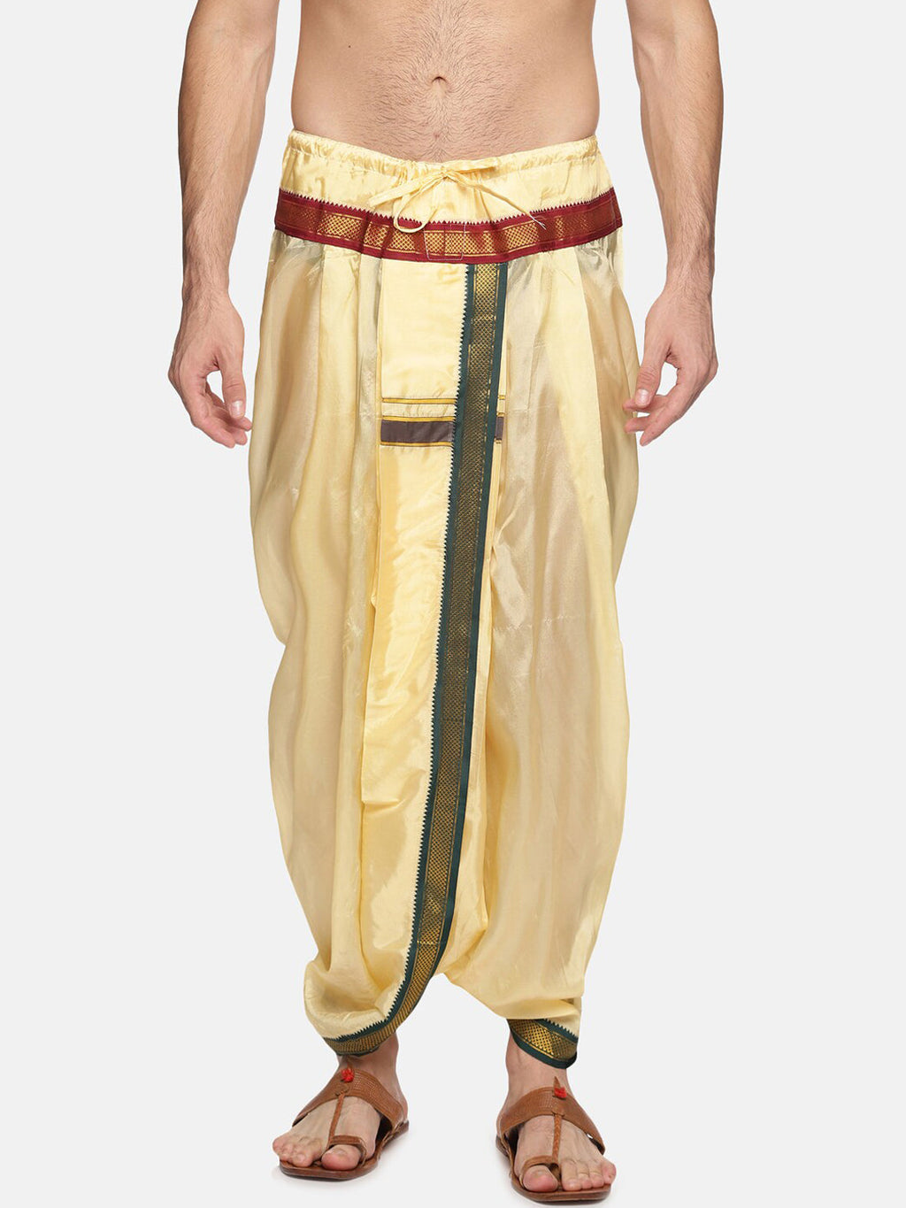 Sethukrishna Men Beige Solid Dhoti Pant