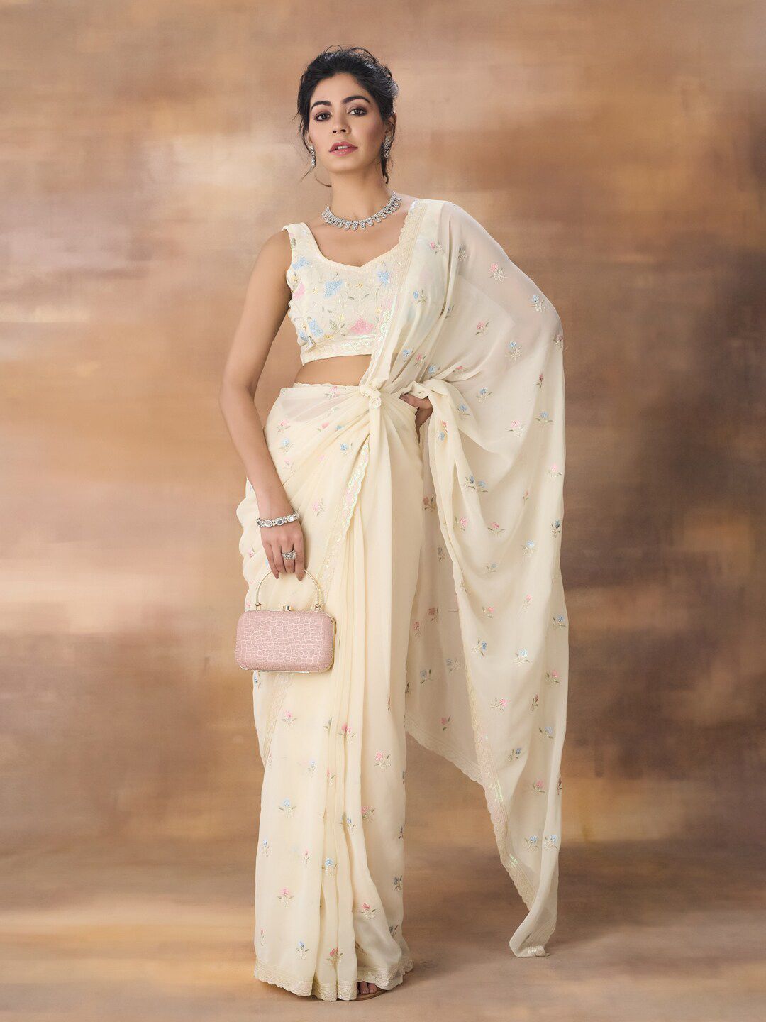 kasee Floral Embroidered Saree