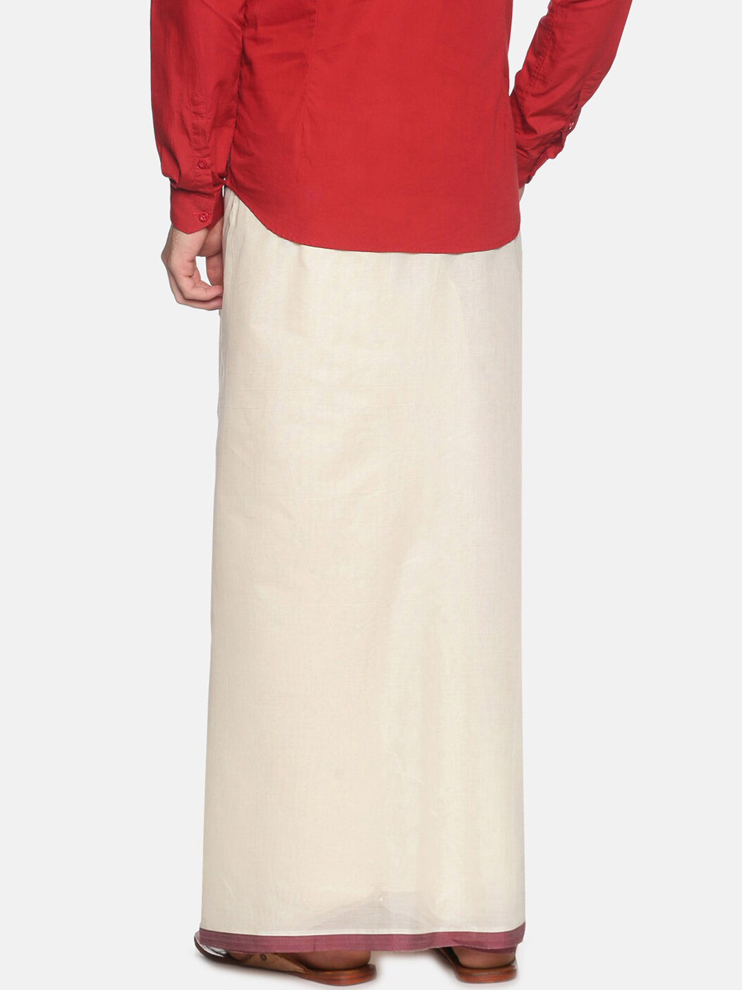 Sethukrishna Men Off White Traditional Kerala Double Mundu