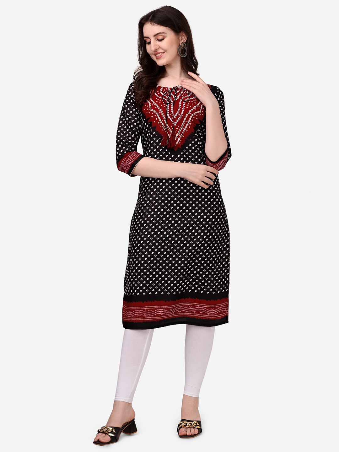 HERE&NOW Bandhani Printed Kurta