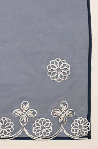 FIORRA Women's Light Blue Cotton Flared Kurta Pant with Dupatta