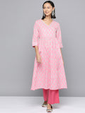 HERE&NOW Ethnic Motifs Printed Sequined Detail Angrakha Kurta