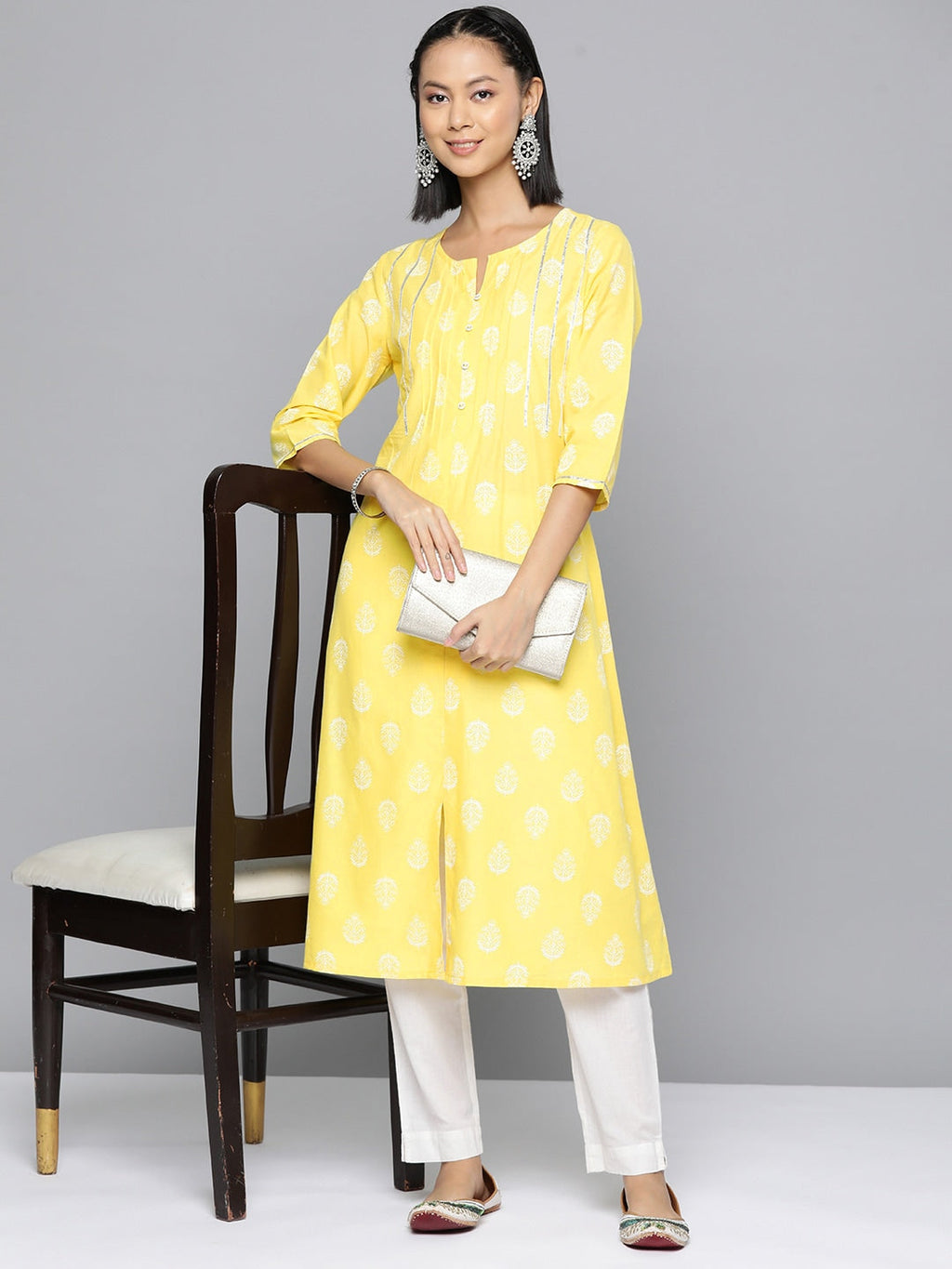 HERE&NOW Ethnic Motifs Printed A-Line Kurta