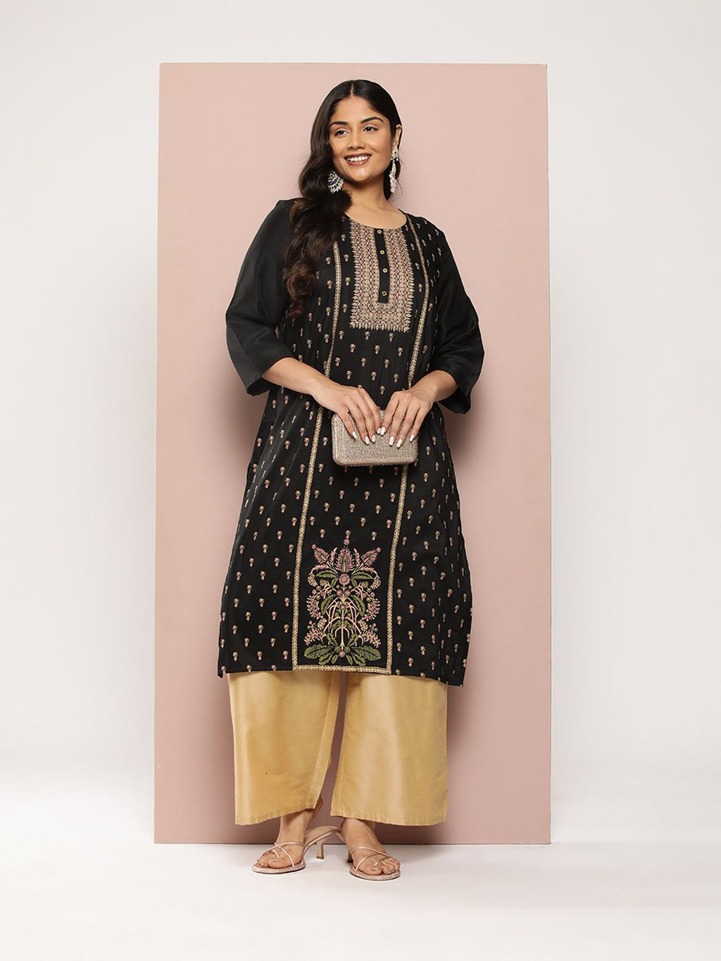 Sztori Plus Size Ethnic Motifs Printed Kurta