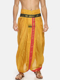 Sethukrishna Mustard Yellow Solid Readymade Dhoti Pant For Men