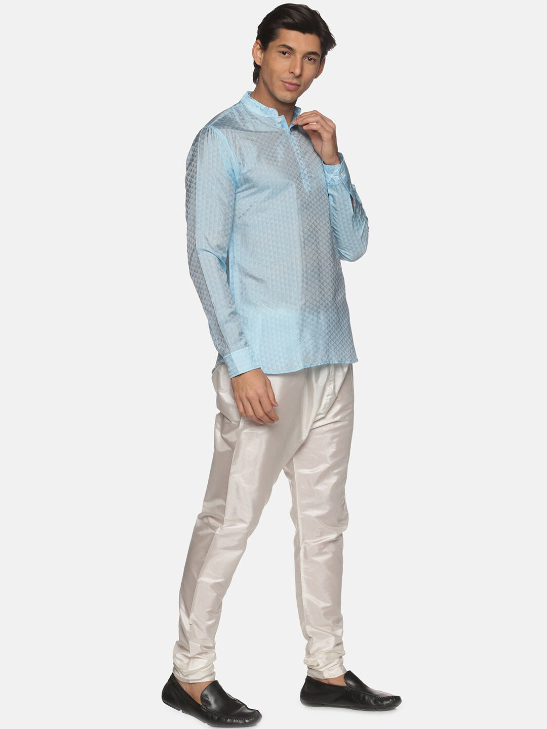 Sethukrishna Men Blue Kurta with Pyjama