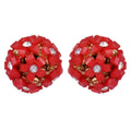 Trendoo Jewelry Gold-Polished Stylish Fancy Party Wear Red Studs