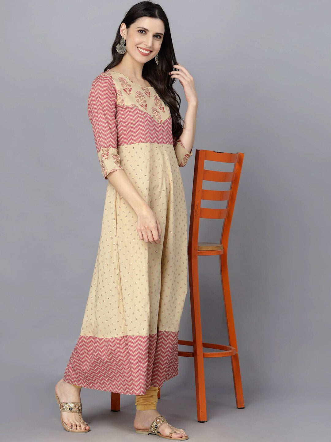 HERE&NOW Women Ethnic Motifs Printed Anarkali Kurta