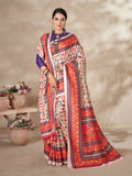 Aayaa Designer Winter Collection Printed Saree With Shawl - Multi Color