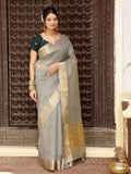 Shree Shyam Fashion Grey Cotton Saree