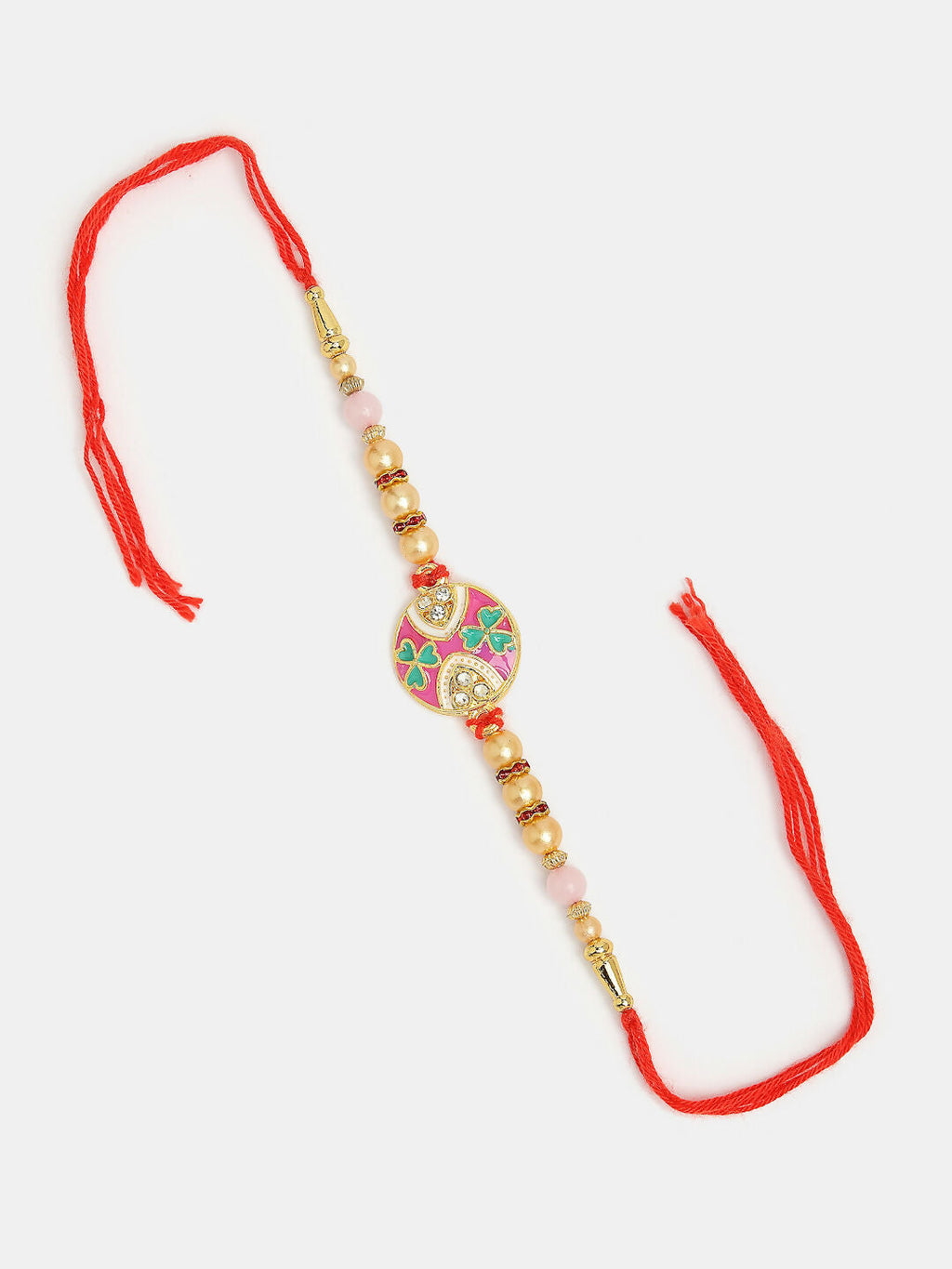 NVR Women & Men Set of 2 Multicolor Artificial beads Bhaiya Bhabhi Rakhi With Roli Chawal & Chocolate