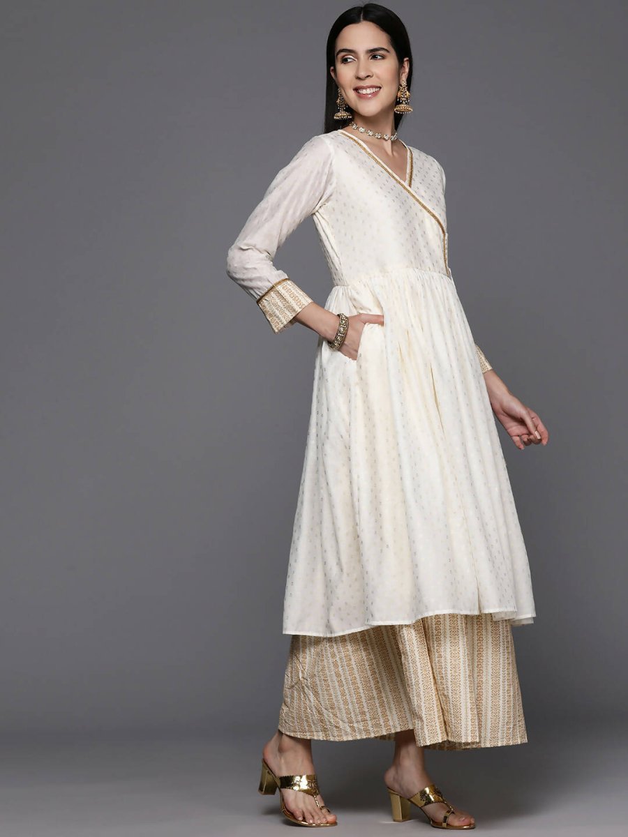 Ahalyaa Women's Traditional wear Ethnic Dress - Off White