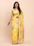 Shree Shyam Fashion Linen Cotton Yellow Saree