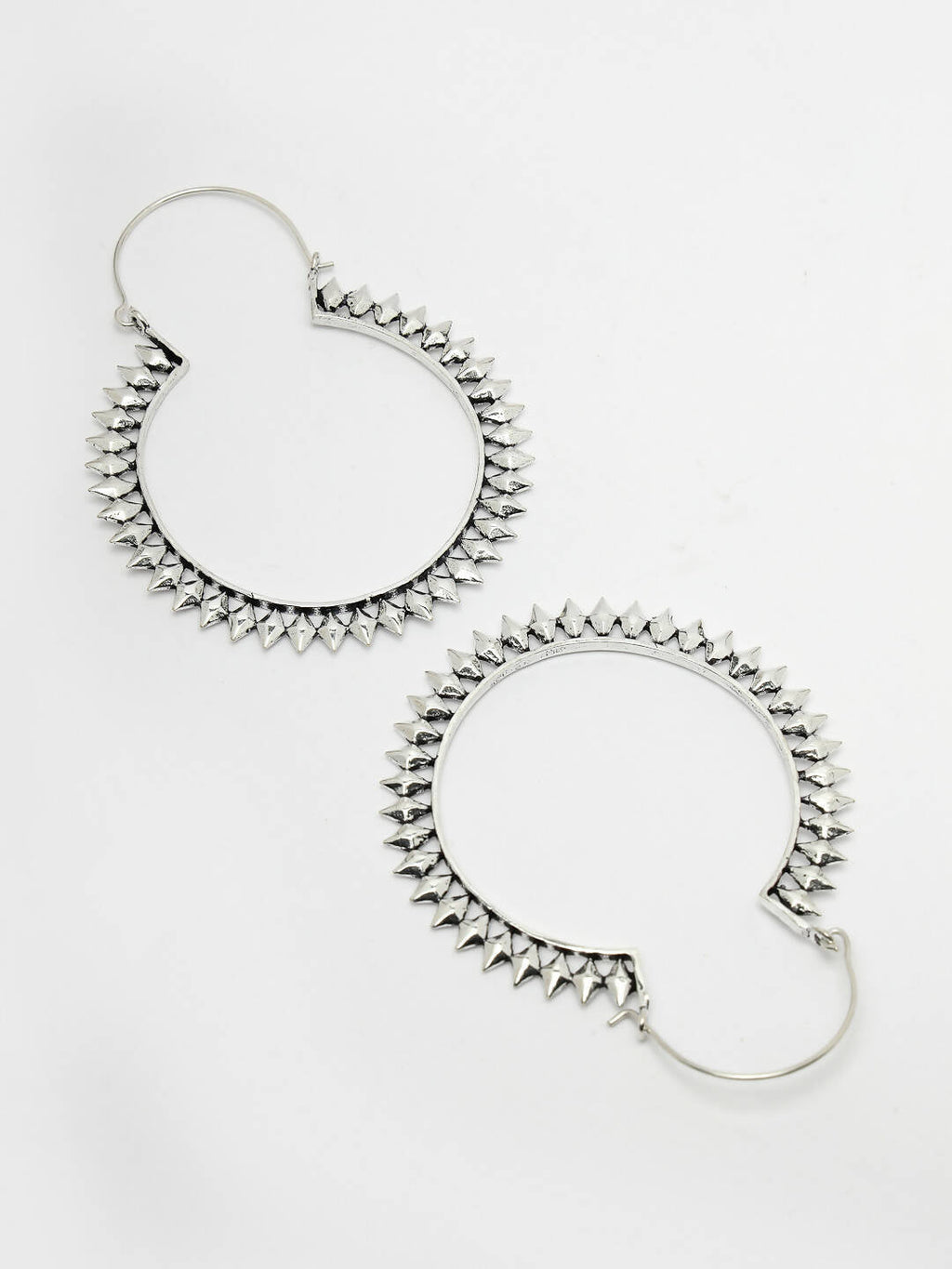 NVR Women Silver Full Circular Hoop Earrings