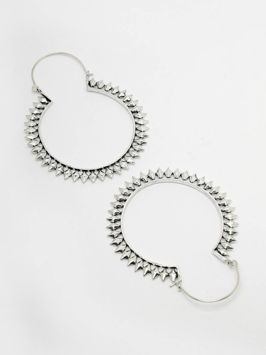 NVR Women Silver Full Circular Hoop Earrings