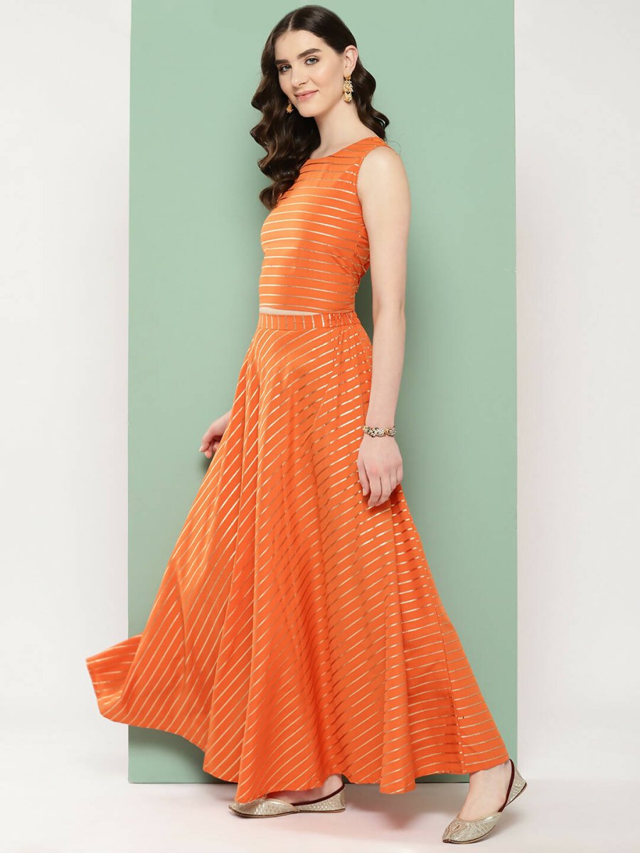 Ahalyaa Women's Traditional Wear Co-ods - Orange