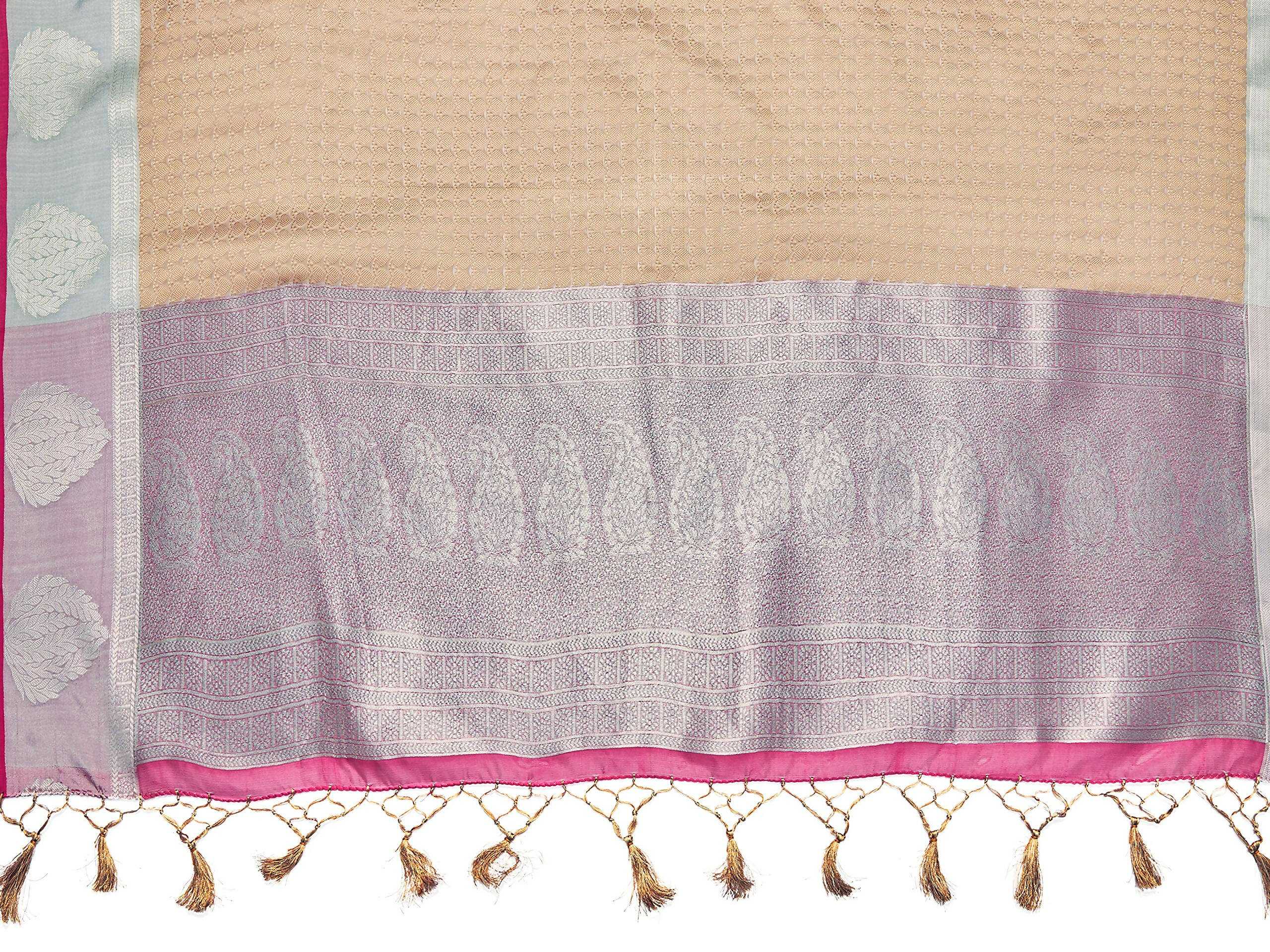 Mimosa Women's Banarasi Art Silk Brown Saree