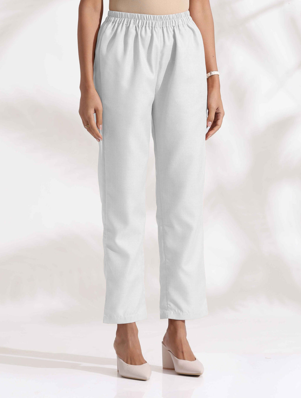 trueBrowns White Cotton Blend Kurta Co-ord Set