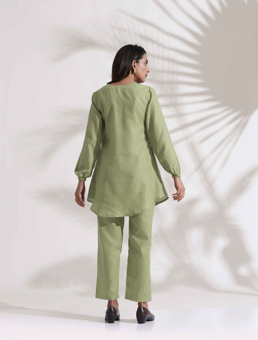 trueBrowns Green Cotton Blend Co-ord Set
