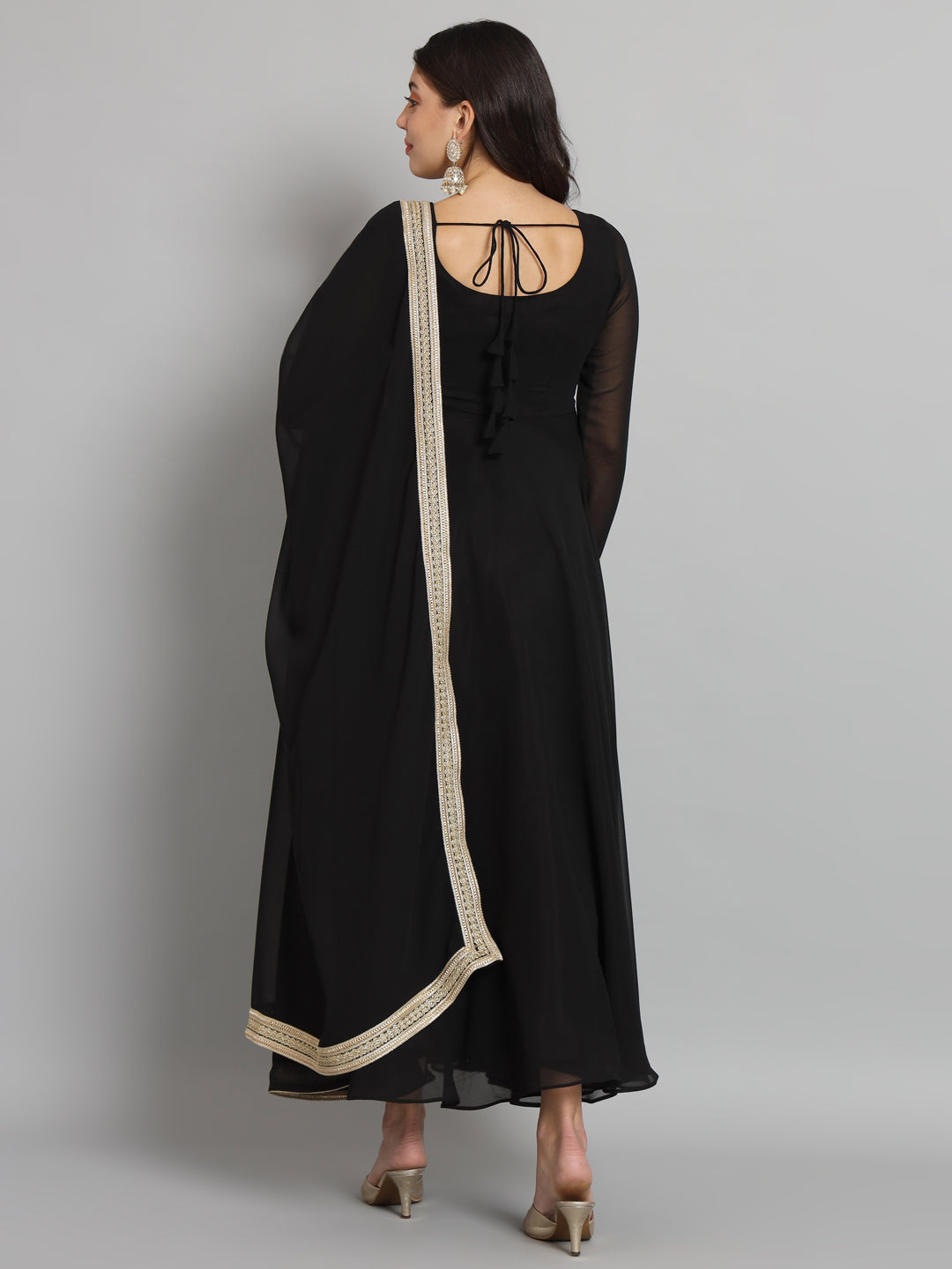 Fab Fashion Black Gota Anarkali Set