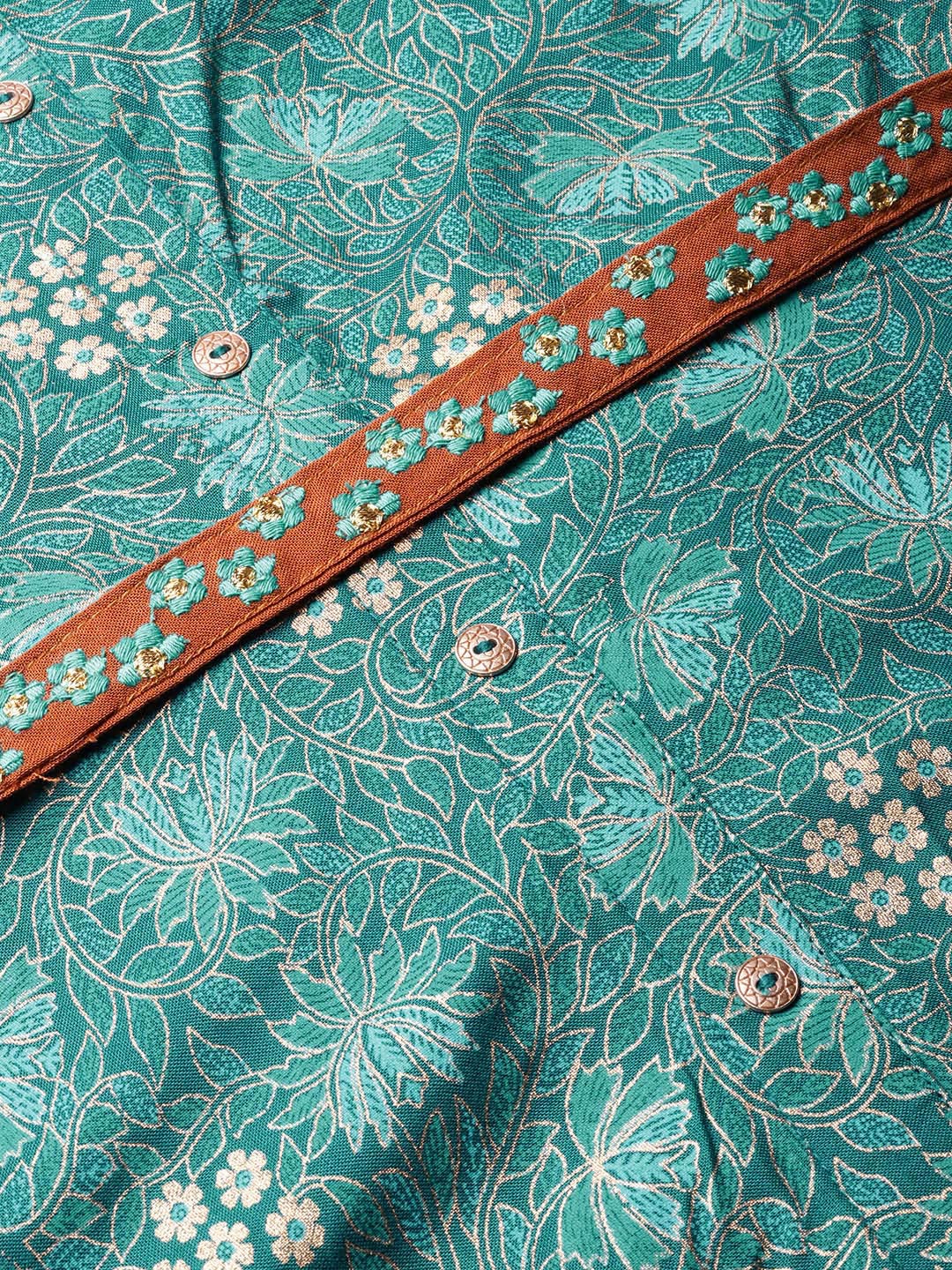 Juniper Women Teal Rayon Printed Asymmetric Dress