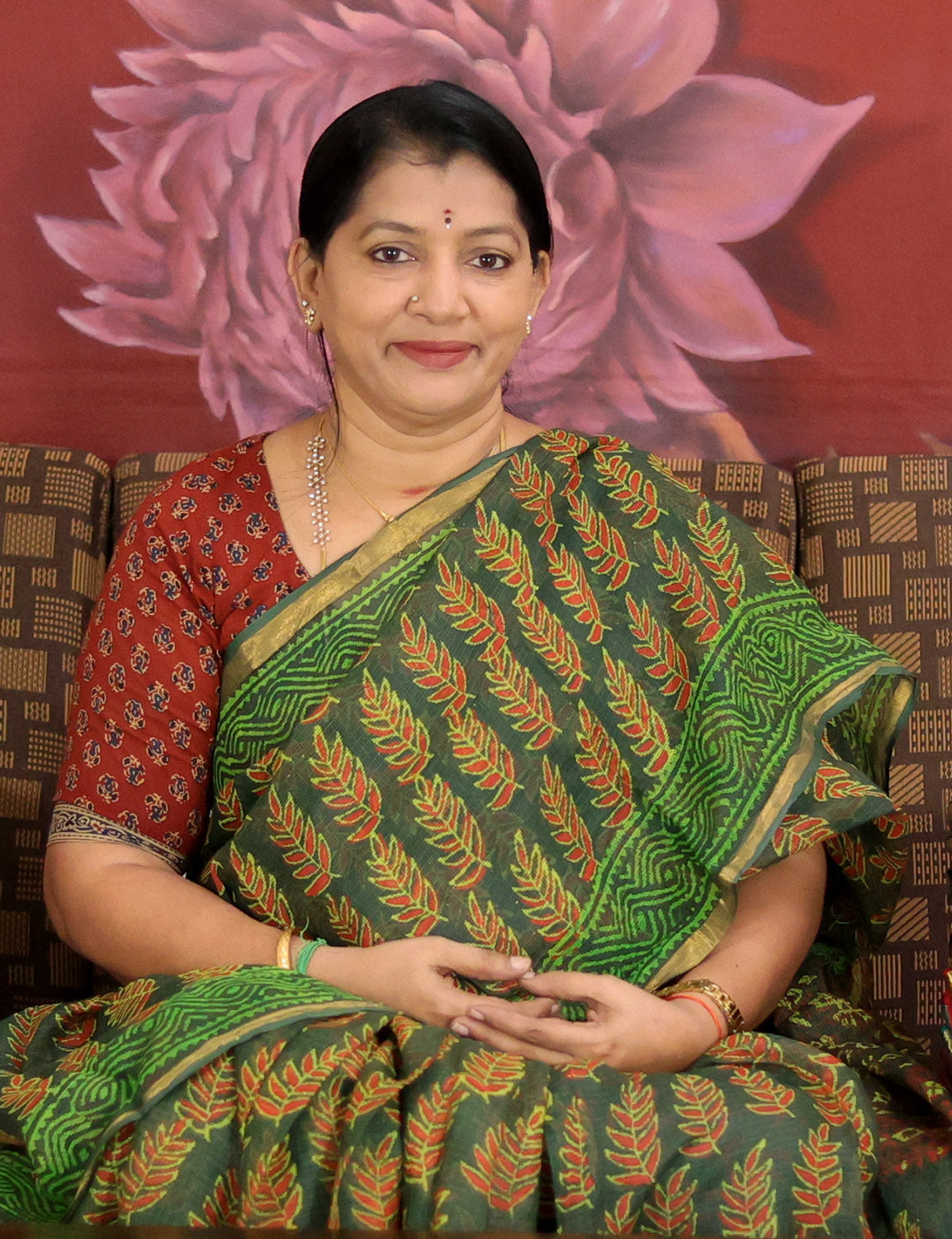 Combo of Green, Red And Yellow Colour Block Print Pure Kota Doria Printed Saree By Gayathri Reddy Designer Studio