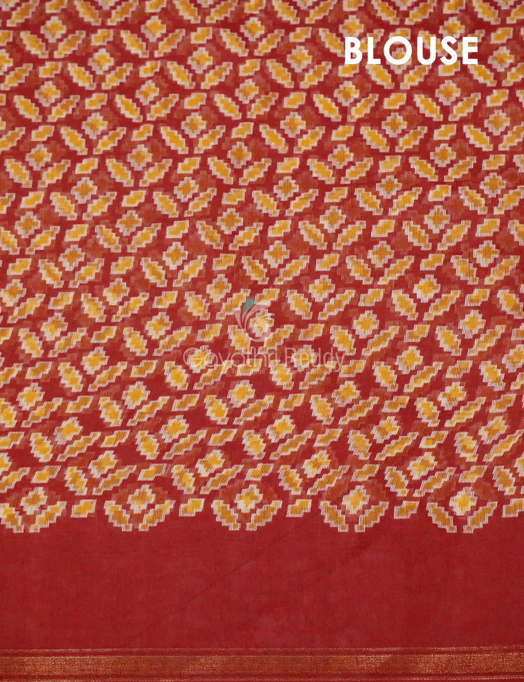 Brown And Red Coloured Patola Print Semi Chanderi Saree By Gayathri Reddy Designer Studio