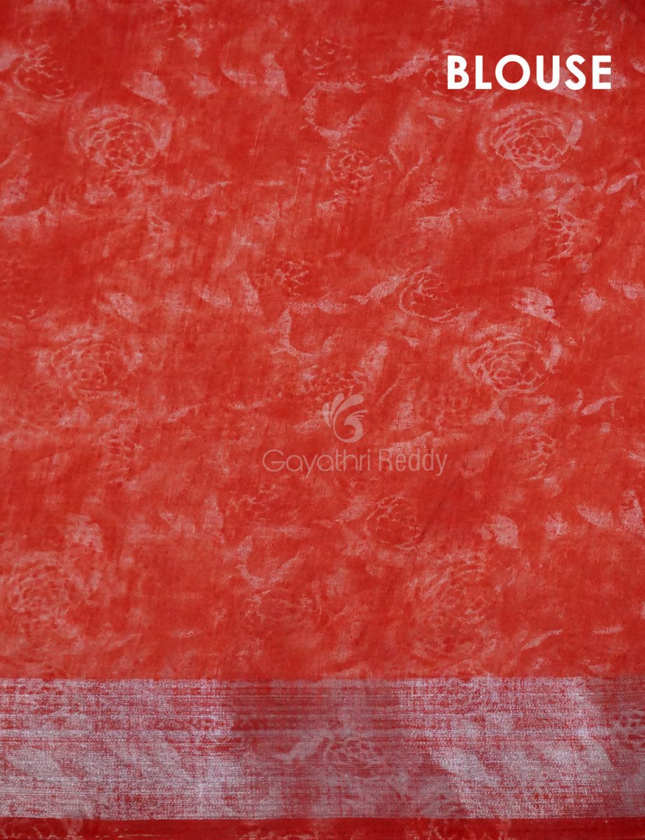Baby Apple Green Colour Floral Printed Semi Chanderi Saree By Gayathri Reddy Designer Studio